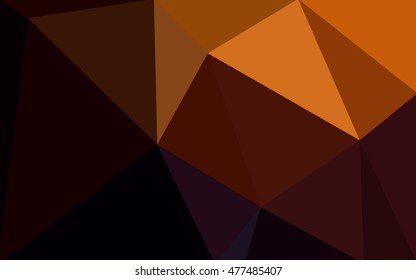 Dark orange polygonal illustration, which consist of triangles. Geometric background in Origami style with gradient. Triangular design for your business.
