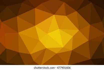 Dark orange polygonal illustration, which consist of triangles. Triangular design for your business. Geometric background in Origami style with gradient.
