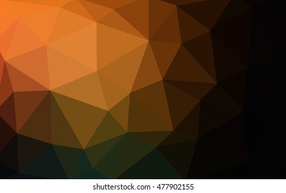 Dark orange polygonal illustration, which consist of triangles. Triangular design for your business. Geometric background in Origami style with gradient.