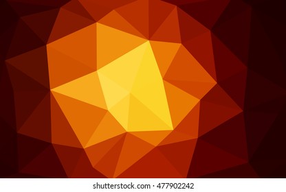 Dark orange polygonal illustration, which consist of triangles. Triangular design for your business. Geometric background in Origami style with gradient.