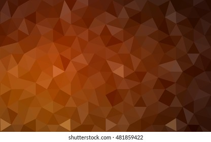 Dark orange polygonal illustration, which consist of triangles. Geometric background in Origami style with gradient. Triangular design for your business.