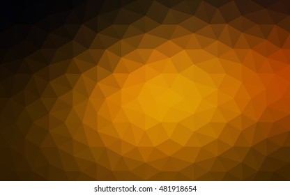 Dark orange polygonal illustration, which consist of triangles. Geometric background in Origami style with gradient. Triangular design for your business.