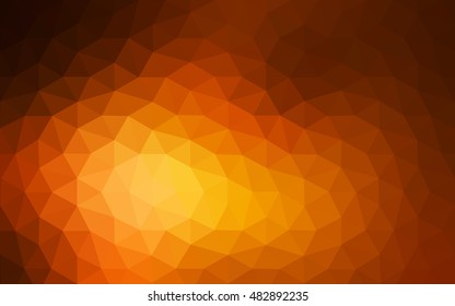 Dark orange polygonal illustration, which consist of triangles. Geometric background in Origami style with gradient. Triangular design for your business.