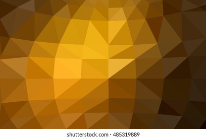 Dark orange polygonal illustration, which consist of triangles. Triangular design for your business. Geometric background in Origami style with gradient.