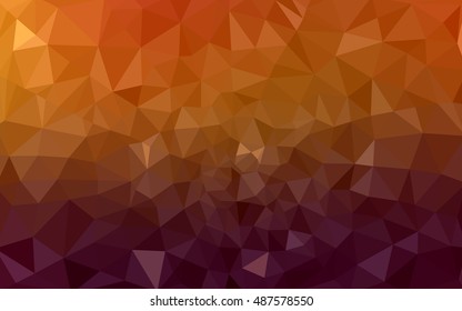 Dark orange polygonal illustration, which consist of triangles. Geometric background in Origami style with gradient. Triangular design for your business.