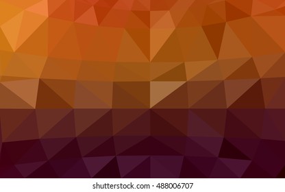 Dark orange polygonal illustration, which consist of triangles. Triangular design for your business. Geometric background in Origami style with gradient.