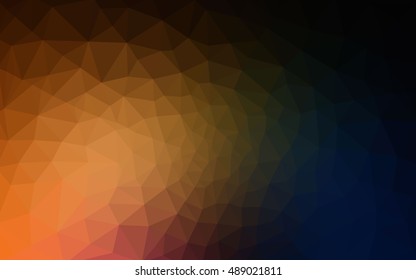 Dark orange polygonal illustration, which consist of triangles. Geometric background in Origami style with gradient. Triangular design for your business.