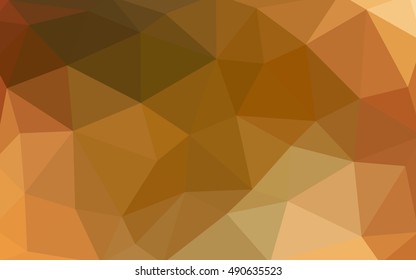 Dark orange polygonal illustration, which consist of triangles. Triangular design for your business. Geometric background in Origami style with gradient.