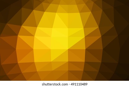 Dark orange polygonal illustration, which consist of triangles. Triangular design for your business. Geometric background in Origami style with gradient.