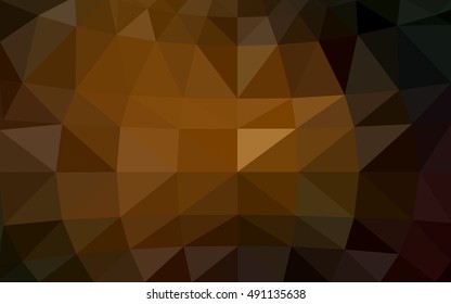 Dark orange polygonal illustration, which consist of triangles. Triangular design for your business. Geometric background in Origami style with gradient.