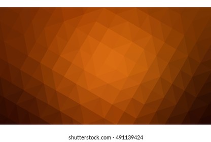 Dark orange polygonal illustration, which consist of triangles. Geometric background in Origami style with gradient. Triangular design for your business.