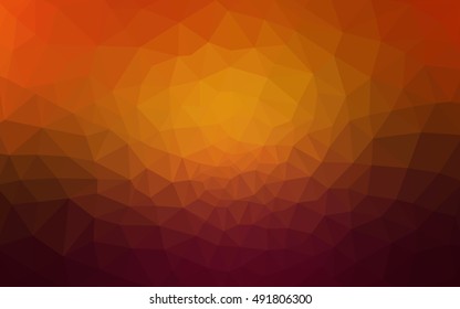 Dark orange polygonal illustration, which consist of triangles. Geometric background in Origami style with gradient. Triangular design for your business.
