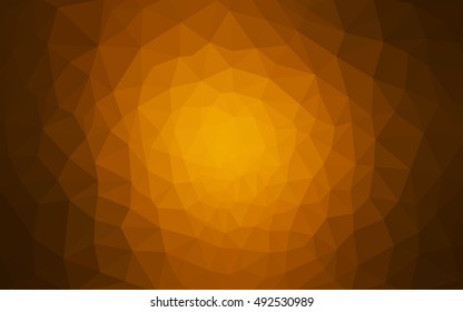 Dark orange polygonal illustration, which consist of triangles. Geometric background in Origami style with gradient. Triangular design for your business.