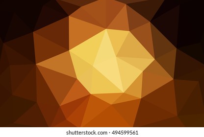 Dark orange polygonal illustration, which consist of triangles. Triangular design for your business. Geometric background in Origami style with gradient.