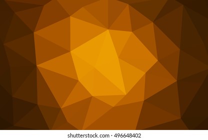 Dark orange polygonal illustration, which consist of triangles. Triangular design for your business. Geometric background in Origami style with gradient.