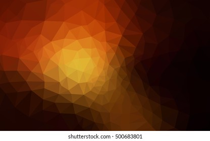 Dark orange polygonal illustration, which consist of triangles. Geometric background in Origami style with gradient. Triangular design for your business.