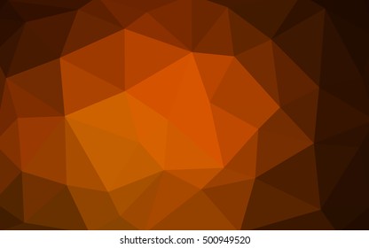 Dark orange polygonal illustration, which consist of triangles. Triangular design for your business. Geometric background in Origami style with gradient.