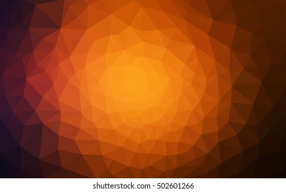 Dark orange polygonal illustration, which consist of triangles. Geometric background in Origami style with gradient. Triangular design for your business.