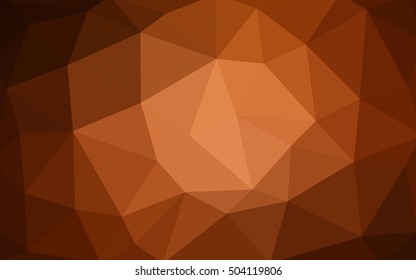 Dark orange polygonal illustration, which consist of triangles. Triangular design for your business. Geometric background in Origami style with gradient.