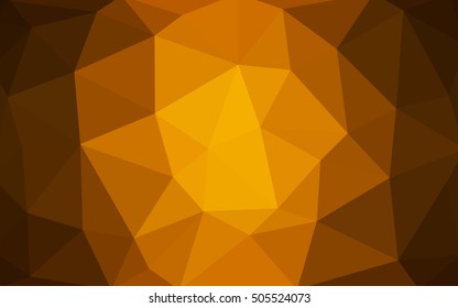 Dark orange polygonal illustration, which consist of triangles. Triangular design for your business. Geometric background in Origami style with gradient.