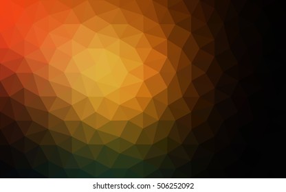 Dark orange polygonal illustration, which consist of triangles. Geometric background in Origami style with gradient. Triangular design for your business.