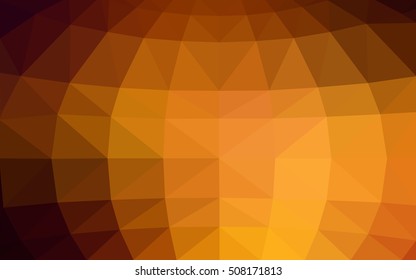 Dark orange polygonal illustration, which consist of triangles. Triangular design for your business. Geometric background in Origami style with gradient.
