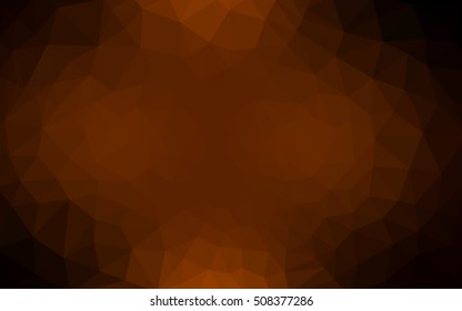Dark orange polygonal illustration, which consist of triangles. Geometric background in Origami style with gradient. Triangular design for your business.