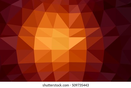 Dark orange polygonal illustration, which consist of triangles. Triangular design for your business. Geometric background in Origami style with gradient.