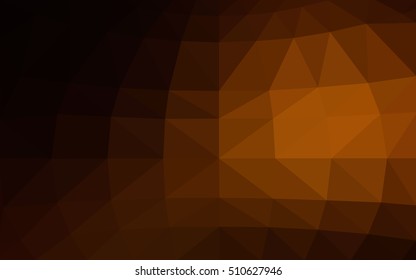 Dark orange polygonal illustration, which consist of triangles. Triangular design for your business. Geometric background in Origami style with gradient.