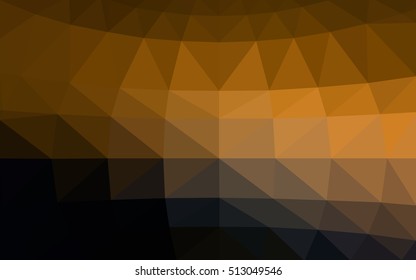 Dark orange polygonal illustration, which consist of triangles. Triangular design for your business. Geometric background in Origami style with gradient.