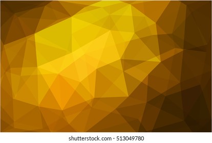 Dark orange polygonal illustration, which consist of triangles. Triangular design for your business. Geometric background in Origami style with gradient.