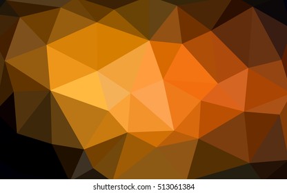 Dark orange polygonal illustration, which consist of triangles. Triangular design for your business. Geometric background in Origami style with gradient.