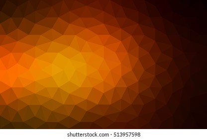 Dark orange polygonal illustration, which consist of triangles. Geometric background in Origami style with gradient. Triangular design for your business.