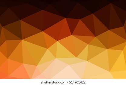 Dark orange polygonal illustration, which consist of triangles. Triangular design for your business. Geometric background in Origami style with gradient.