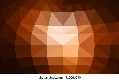 Dark orange polygonal illustration, which consist of triangles. Triangular design for your business. Geometric background in Origami style with gradient.