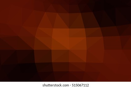 Dark orange polygonal illustration, which consist of triangles. Triangular design for your business. Geometric background in Origami style with gradient.