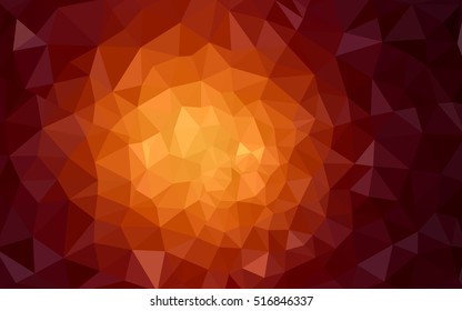 Dark orange polygonal illustration, which consist of triangles. Geometric background in Origami style with gradient. Triangular design for your business.
