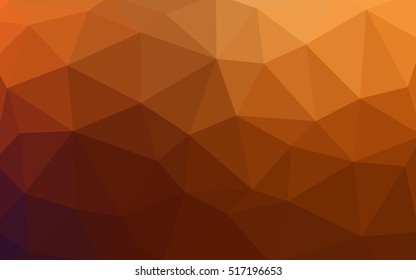 Dark orange polygonal illustration, which consist of triangles. Triangular design for your business. Geometric background in Origami style with gradient.