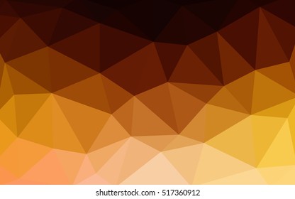 Dark orange polygonal illustration, which consist of triangles. Triangular design for your business. Geometric background in Origami style with gradient.