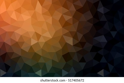 Dark orange polygonal illustration, which consist of triangles. Geometric background in Origami style with gradient. Triangular design for your business.