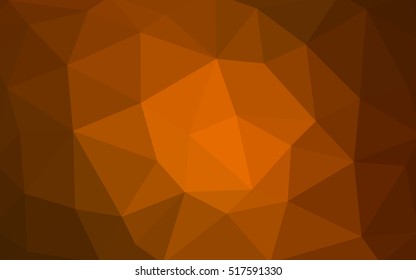 Dark orange polygonal illustration, which consist of triangles. Triangular design for your business. Geometric background in Origami style with gradient.