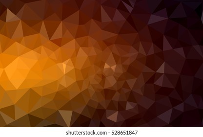 Dark orange polygonal illustration, which consist of triangles. Geometric background in Origami style with gradient. Triangular design for your business.