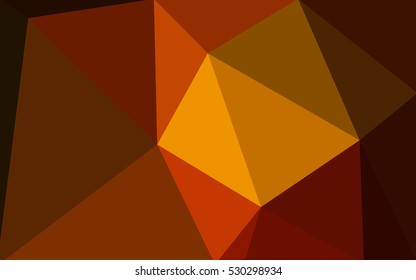 Dark orange polygonal illustration, which consist of triangles. Geometric background in Origami style with gradient. Triangular design for your business.