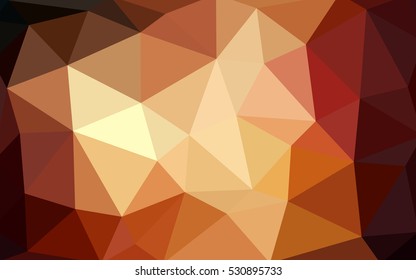 Dark orange polygonal illustration, which consist of triangles. Triangular design for your business. Geometric background in Origami style with gradient.