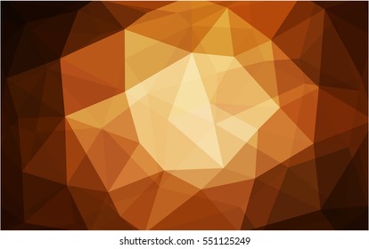 Dark Orange polygonal illustration, which consist of triangles. Triangular design for your business. Creative geometric background in Origami style with gradient