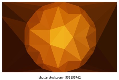 Dark Orange polygonal illustration, which consist of triangles with a gemstone in center. Triangular design of a huge diamond for your business. Creative geometric background of gems.