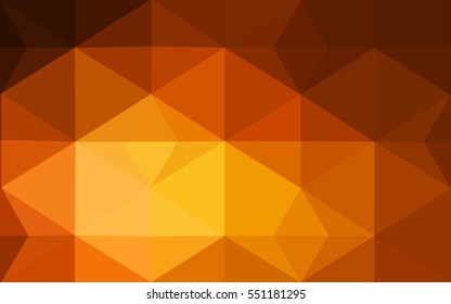 Dark orange polygonal illustration, which consist of triangles. Geometric background in Origami style with gradient. Triangular design for your business.