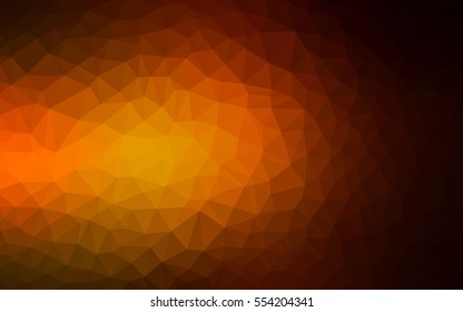 Dark Orange polygonal illustration, which consist of triangles. Triangular pattern for your business design. Geometric background in Origami style with gradient. 