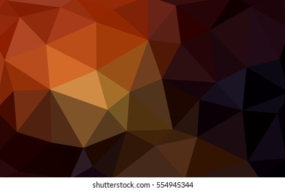 Dark orange polygonal illustration, which consist of triangles. Triangular design for your business. Geometric background in Origami style with gradient.