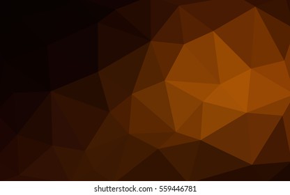 Dark orange polygonal illustration, which consist of triangles. Triangular design for your business. Geometric background in Origami style with gradient.